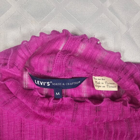 Levi's Turtle Mock Neck Semi-Sheer Long Sleeve Size XS - Picture 6 of 6